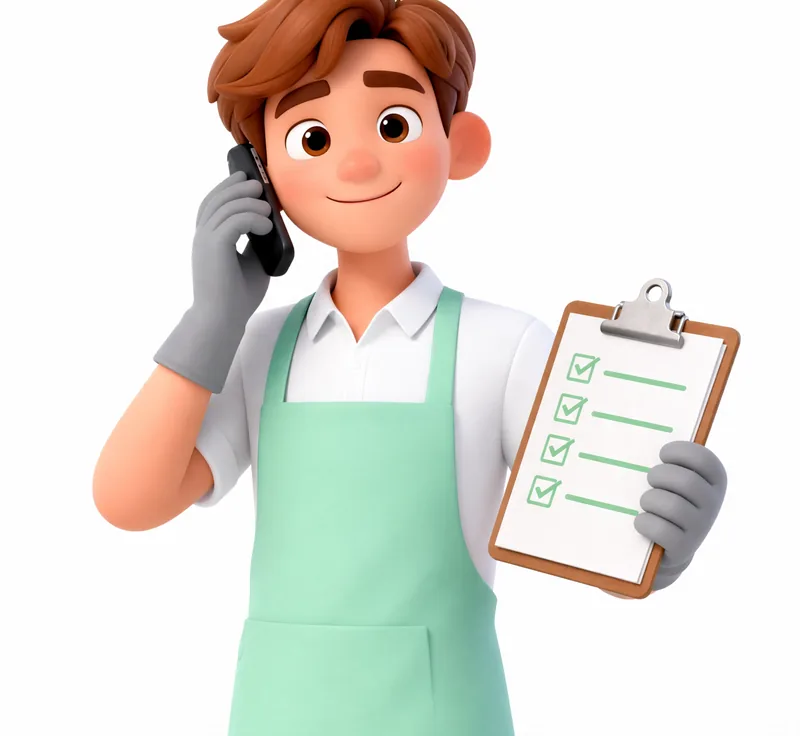 Zak au téléphone avec sa liste de contrôle